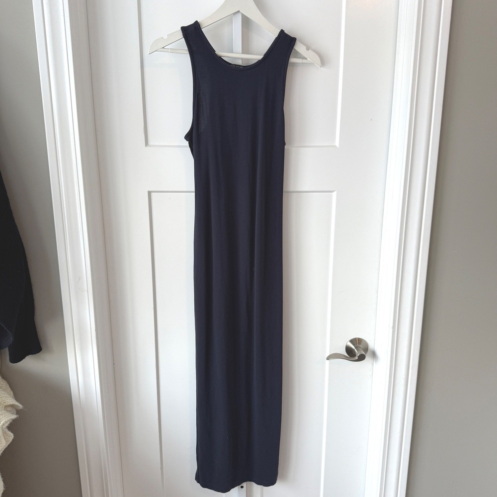 Armani Exchange AX Minimalist Black Tank Maxi Dress Bodycon Size S - Picture 6 of 8